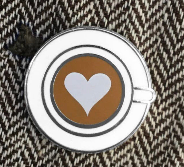 Latte Enamel Pin