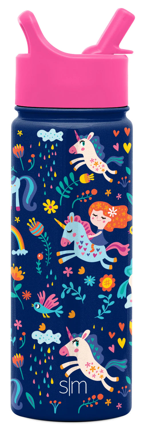 Simple Modern Kids' Stainless Water Bottle 14oz-Unicorn Rainbows